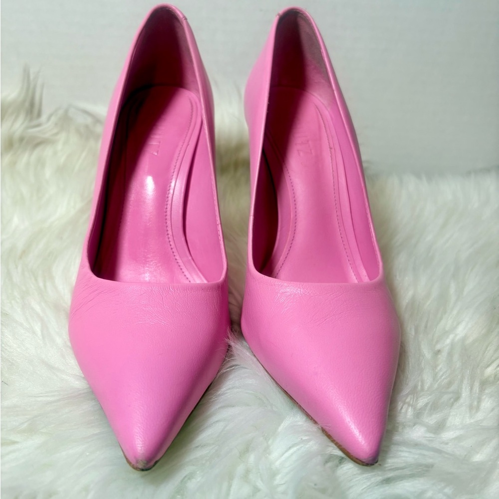 SCHUTZ Lou Paradise Pink Nappa Leather Pumps - Picture 4 of 11